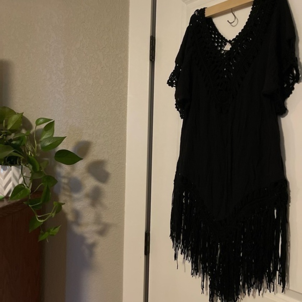 Black Fringe Top
